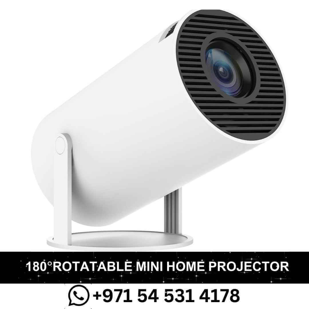 180 Degree Rotatable Mini Home Projector Support 4K 1080P Android 11 Projector with /iOS/Windows/TV Stick/HDMI/USB in UAE