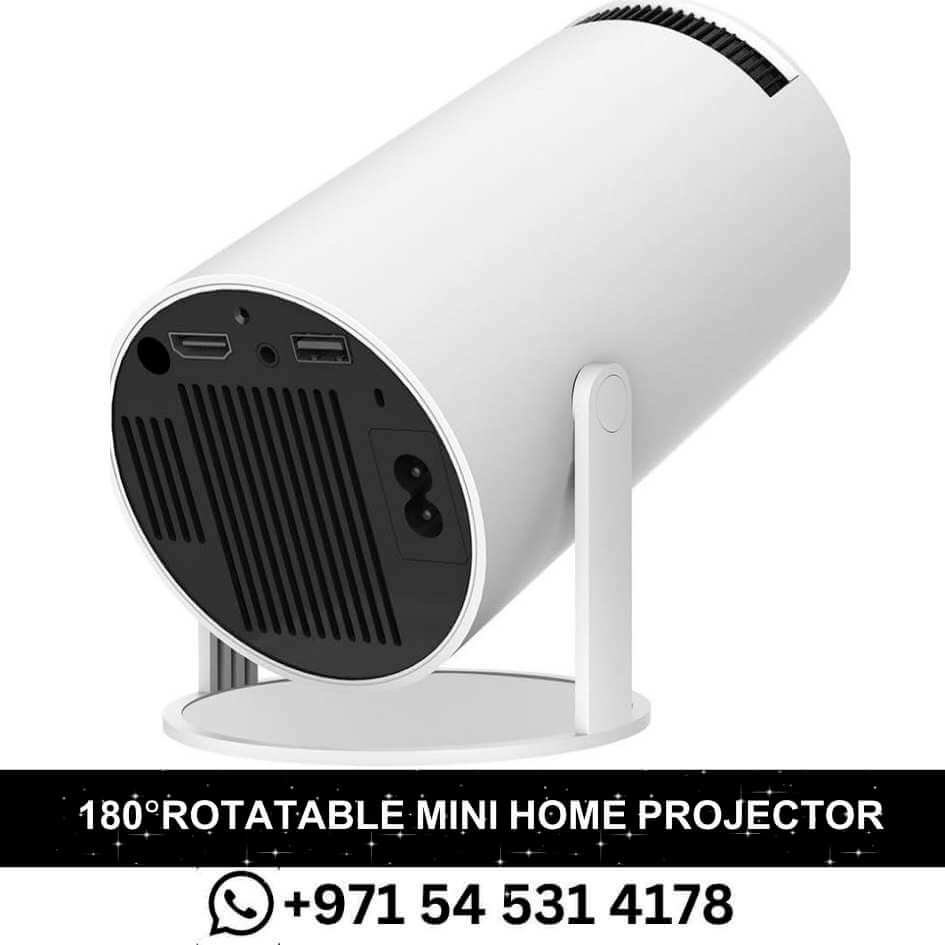 180 Degree Rotatable Mini Home Projector Support 4K 1080P Android 11 Projector with /iOS/Windows/TV Stick/HDMI/USB in UAE