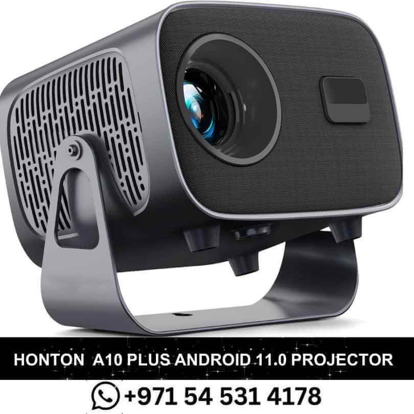 HONTON A10 PLUS Android 11.0 Projector with Duel WiFi-6, 360° Angle 4K Supported Electric Focus Projector in Dubai