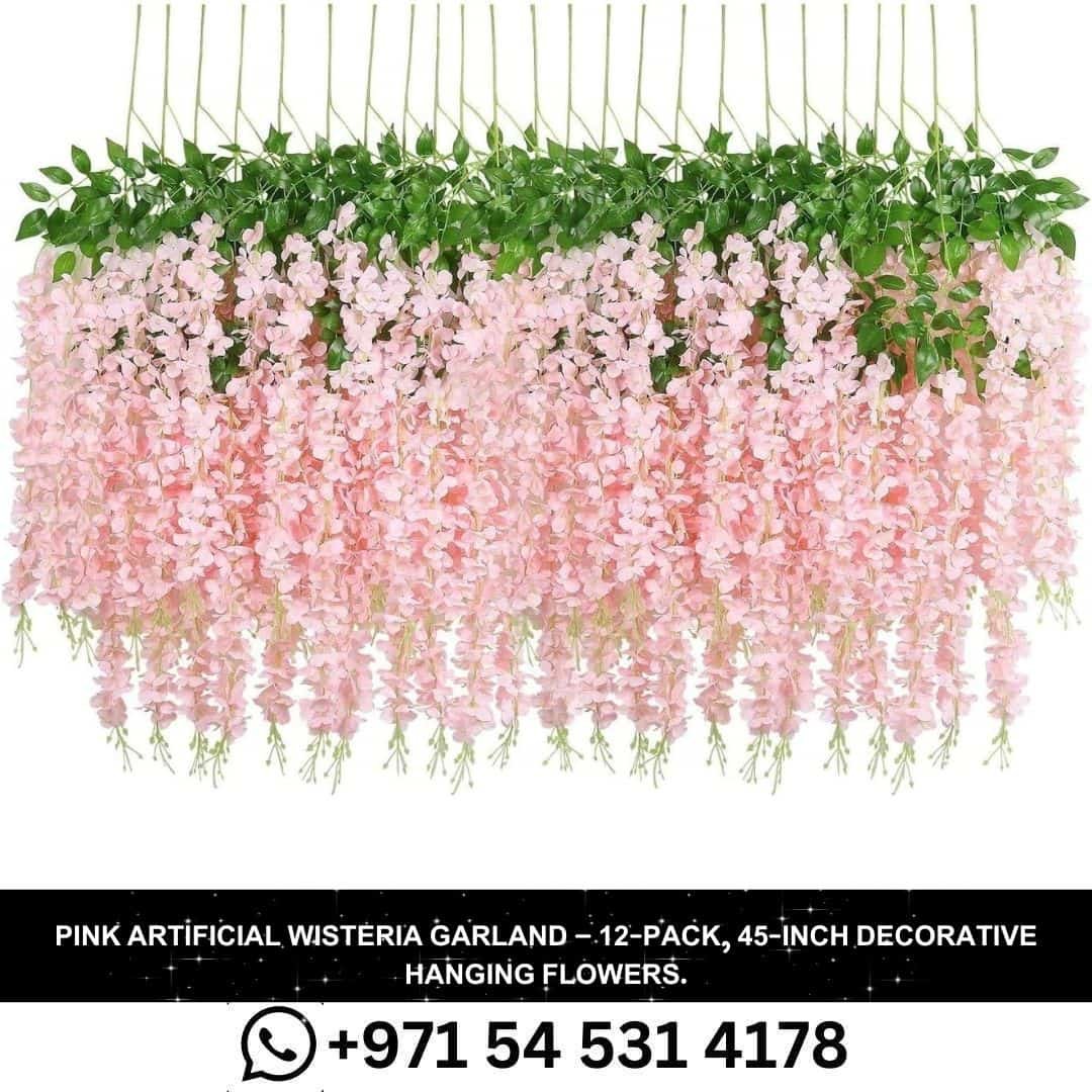 Pink Wisteria Artificial Silk Vine Garland in Dubai,UAE.