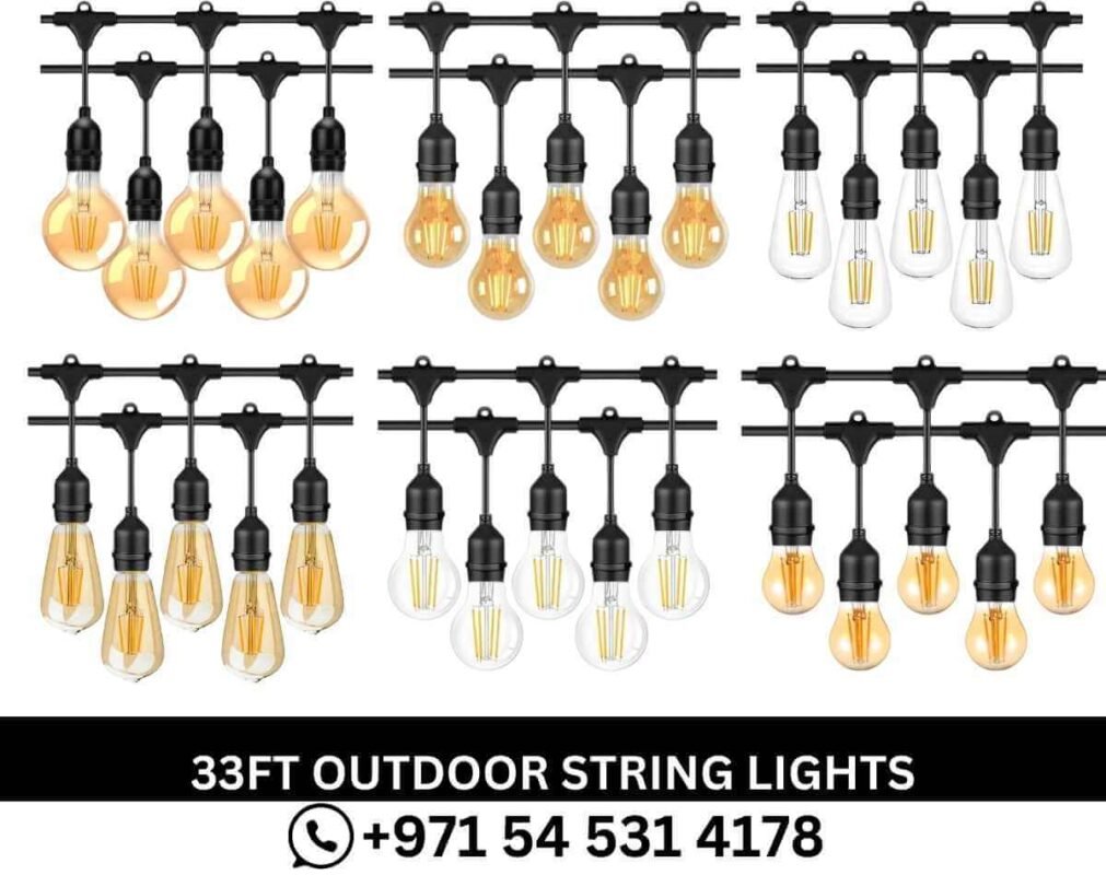 33FT Outdoor String Lights, Best Electric Plug-In Lights in Dubai,UAE