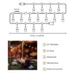 33FT Outdoor String Lights Electric Plug-In Festoon Lights 10 Meter 20 LED Bulbs Outdoor Waterproof Decorative Hanging Light String for Patio Garden Porch Yard in DubaiUAE