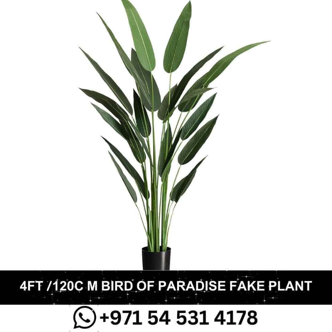 _4 FT 120c m Bird of Paradise Fake Plant Artificial Tree Faux Tropical Palm Tree Large Plant for Home Indoor Outdoor in UAE