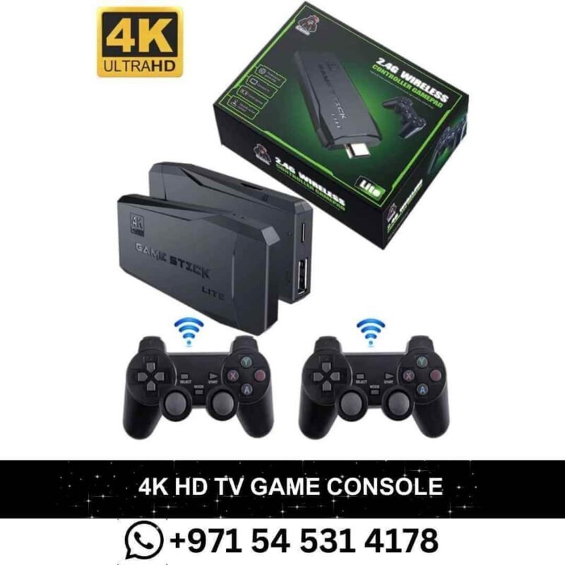 4K HD TV Game Console Dual Wireless Controllers Plug