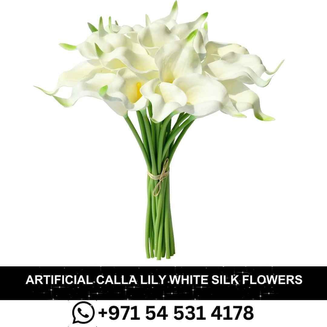 _Artificial Calla Lily White Silk Flowers 13.4 for Home Kitchen