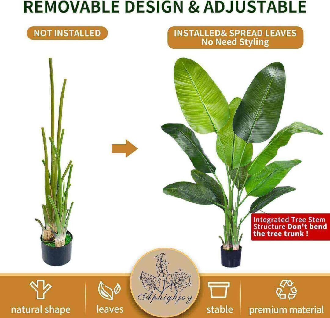 Artificial Faux Tropical Banana Tree Realistic Durable Decorative Artificial Trees For Home And Office Decoration120cm in UAE