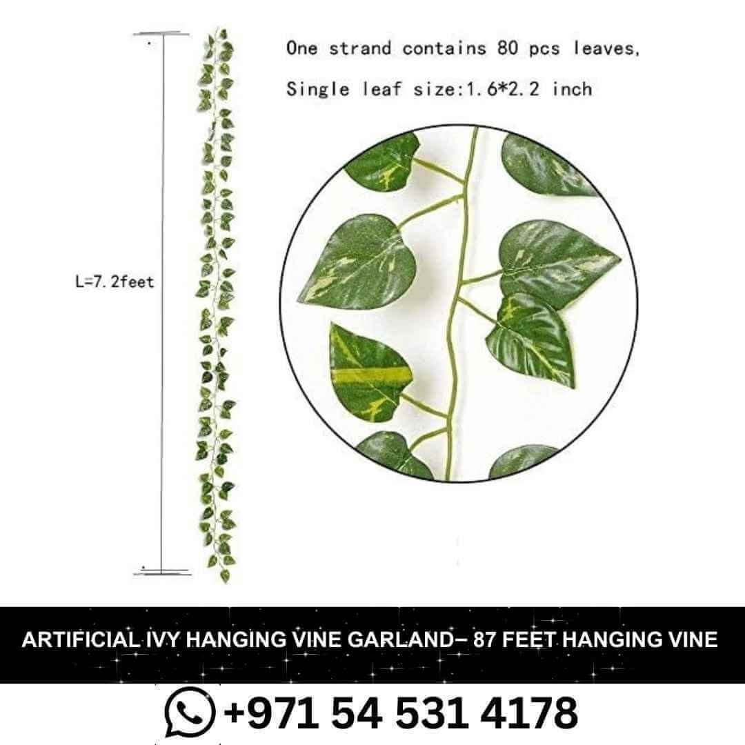 Artificial Ivy Garland – 87 Feet Hanging Fake Leaf Plants for Home and Décor in Dubai