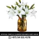 Artificial Tiger Lily Flowers (Latex) Home, Wedding & Party Decor, Pack of 5 in Dubai, UAE.