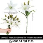 _Artificial Tiger Lily Flowers (Latex) – Home Wedding & Party Decor Pack of 5 in Dubai.