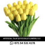 Artificial Tulip 20 Pcs Silk Flowers 13.5" for Home Decorations Centerpieces Arrangement Wedding Bouquet Yellow