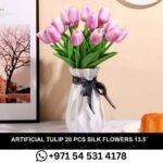 Artificial Tulip 20 Pcs Silk Flowers 13.5" for Home Decorations Centerpieces Arrangement Wedding Bouquet - pink