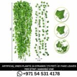 Artificial Vines Plants 24 Strands 175 Feet 81 Fake Leaves Per Strip Hanging Vine for decoration in Dubai