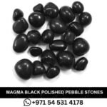 Magma Black Polished Pebble Stones Decorative Stone for Garden Aquarium Indoor Outdoor Decor Pebbles Vase Fillers Landscape -Bottom Decoration DIY (1-2 cm)