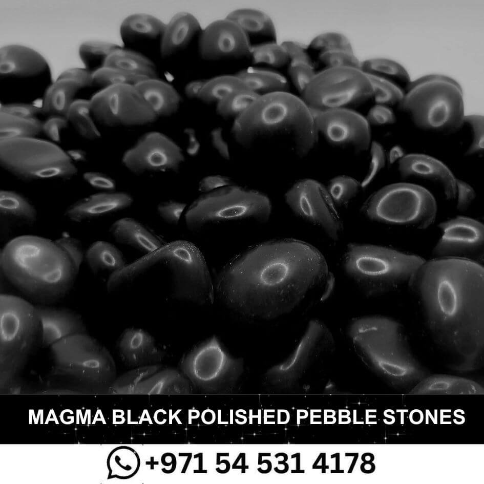 _Magma Black Polished Pebble Stones Decorative Stone for Garden Aquarium Indoor Outdoor Decor Pebbles Vase Fillers Landscape Bottom Decoration DIY (1-2 cm)