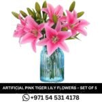 Artificial Pink Tiger Lily Flowers,Real Touch Home & Wedding Decor in Dubai,UAE.