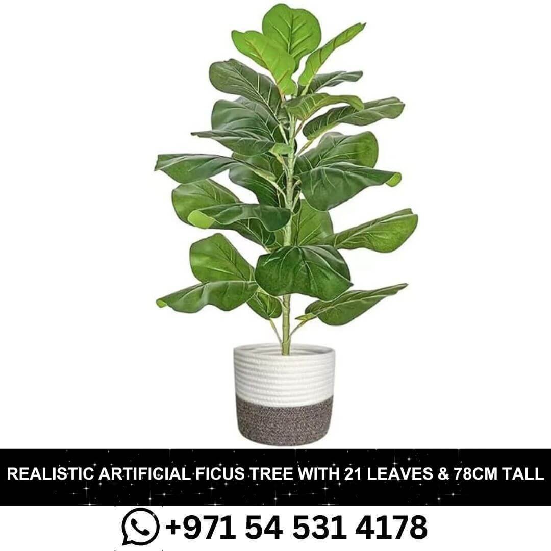 Realistic Artificial Ficus Tree with 21 Leaves in dubai.UAE.