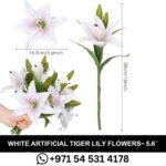 White Artificial Tiger Lily Flowers– Pack of 5 Stunning White Blooms Elegant Latex Flowers for Home Wedding & Party Décor in Dubai.