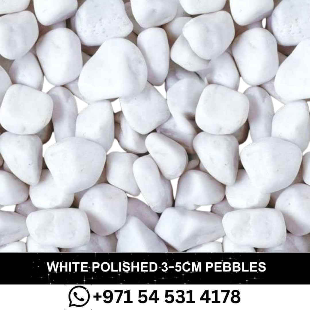 White Polished 3-5 cm Pebbles Natural Decorative Smooth River Rocks Gravel Size White Small Pebble Stone for Succulent Bonsai Potted Plants Landscaping Fairy Garden Aquarium