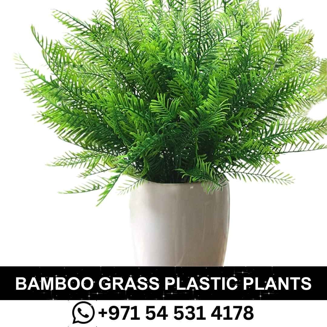 Best Bamboo Grass Plastic Plants Fake Green Bushes in Dubai