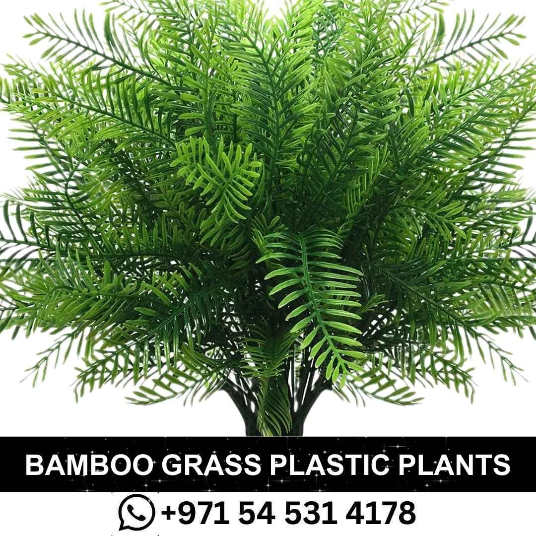 Best Bamboo Grass Plastic Plants Fake Green Bushes in Dubai